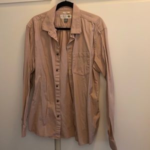 Men’s mauve colored long sleeve button down